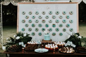 donut wall at wedding