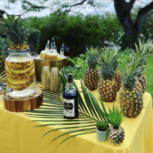 pineapples on a table at wedding