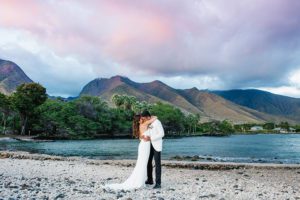 Beach photoshoot for Hawaii wedding