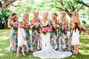 Photo of bridesmaids at Hawaii wedding
