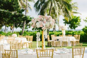 table decor at Hawaii wedding
