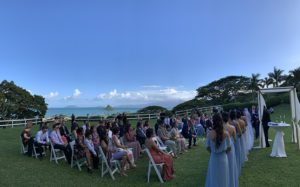 wedding ceremony at paliku gardens