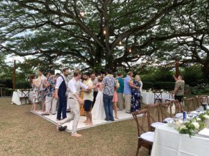 dance party at molii gardens wedding