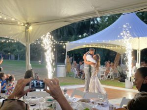 bride and groom first dance at wedding in hawaii