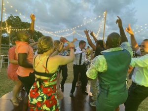 outdoor dance party at wedding