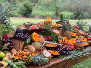 tropical fruit platter for hawaii wedding