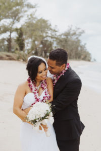 Newly wed Bride and Groom on the Beach captured by Rachel Kathryn