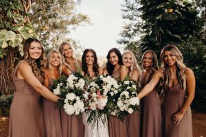 Bride with Her Bridesmaids at Wedding