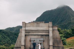 Wedding Photoshoot in front of Jurassic Bunker