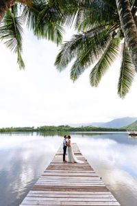 Couple Kissing on Boat Dock