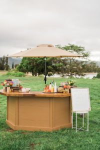 Cocktail Bar Setup at Hawaii Wedding
