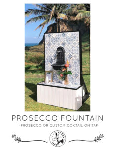 Prosecco Fountain by Aloha Taps at Kualoa Ranch